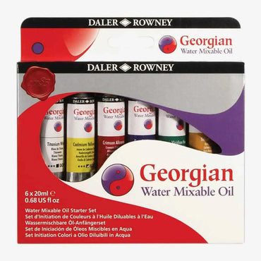 Daler Rowney Georgian Water Mixable Oil Paints Set Of 6x20ml The Stationers